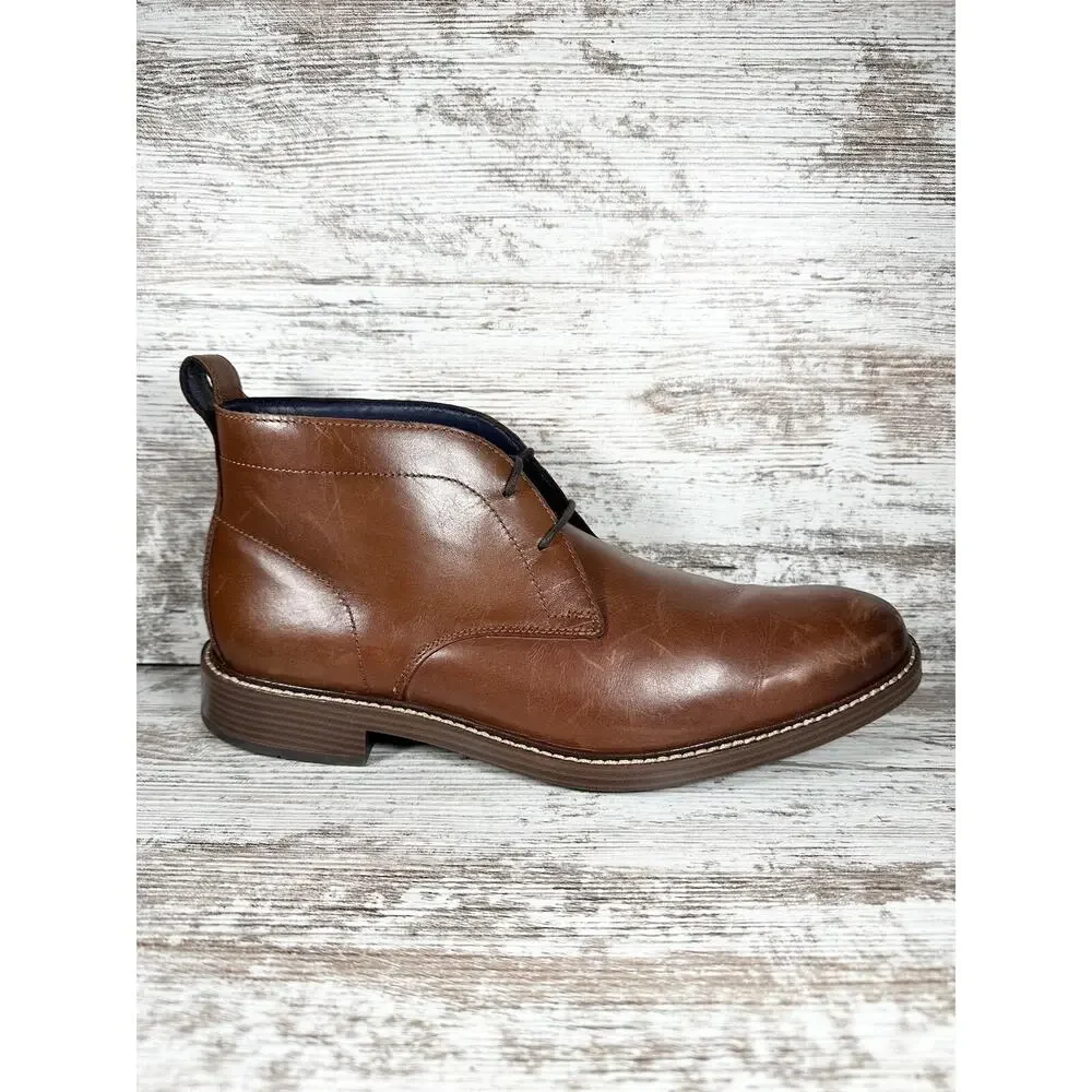 Men's Cole Haan Kennedy Grand Brown Leather Waterproof Chukka Boots Sz 10M EUC!